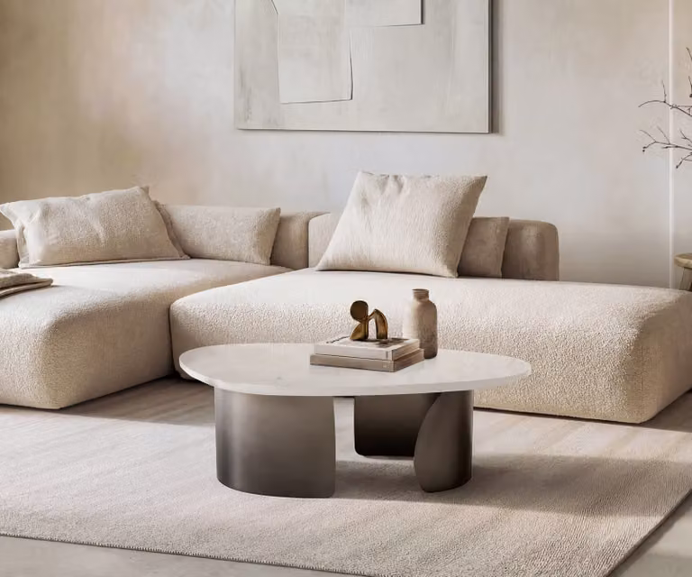 DELIFE Salontafel Marvello Modern Wit Marmer en Zwart Metaal B: 101 cm, D: 50 cm, H: 39,3 cm