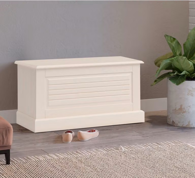 Notio Living Mille Opbergkist van Massief Grenenhout - Wit Grenen - B/D/H: 80 x 45 x 45 cm