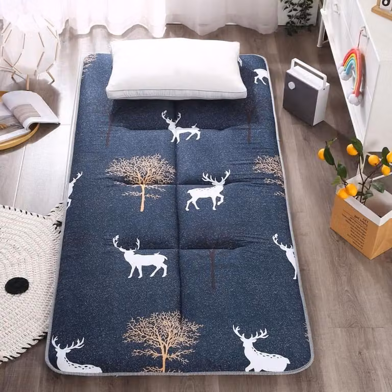 Japanse Futon Matras Polyester Queen Size Bruin Medium Hardheid 70 x 180 cm met Antislip Onderzijde
