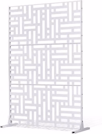 VEVOR Paravent van metaal met 3 panelen, wit, B/D/H: 120 x 50,8 x 193 cm