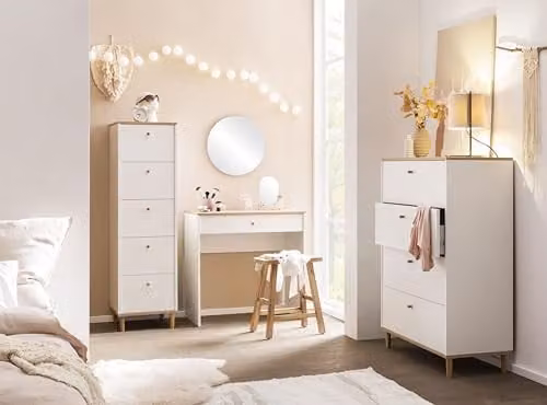 Schildmeyer Kaptafel Hilda, Wit Mat / Kunsteiken, B: 80 cm, D: 40 cm, H: 78,5 cm