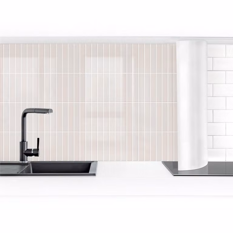 home24 Keukenachterwand Subway Tegels Premium Kunststof Grijs of Roze Glanzend 100 x 50 cm