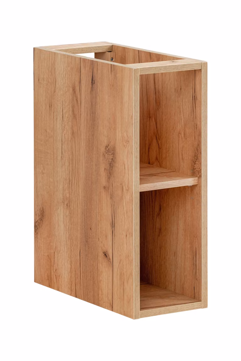 AC-Déco Badkamermeubel onder de wastafel met open plank, eikenhout craft afwerking, Diepte: 20 cm, Breedte: 44 cm
