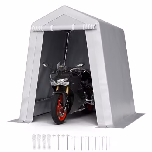 VEVOR Carport en Tuinhuis van PE-materiaal, Grijs, B/D/H: 183 x 183 x 213 cm