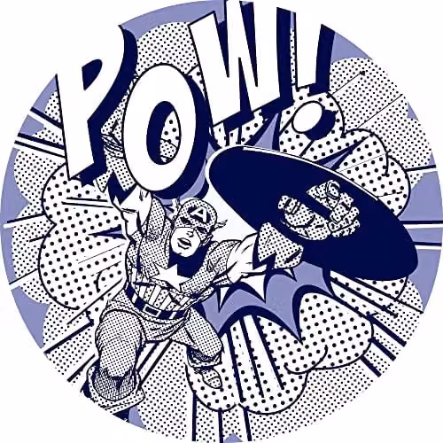 Komar Vlies fotobehang Captain America Pow - Blauw/Wit - B: 125 cm, H: 125 cm
