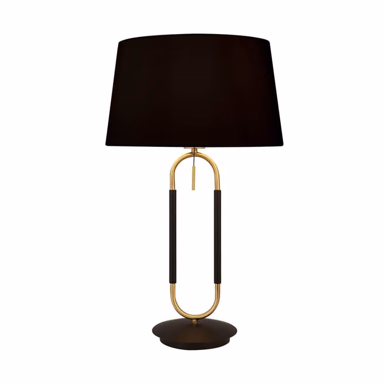 Searchlight Jazz Tafellamp - Zwart en Goud/Messing - Modern Metaal