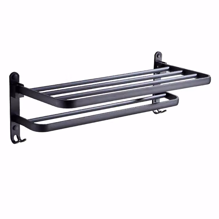 QUVIO Handdoekenrek Wandrek van Staal - Breedte: 60 cm, Hoogte: 21,5 cm, Diepte: 19,5 cm
