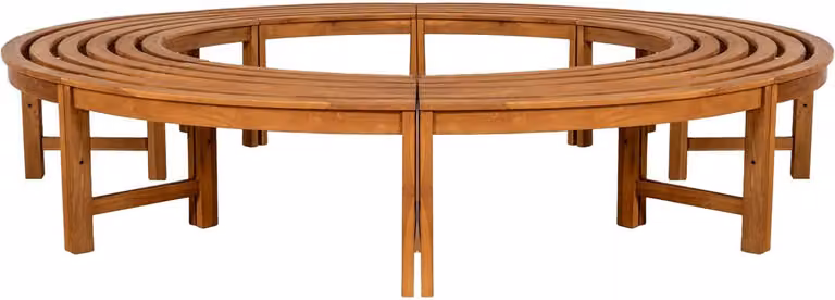 CLP Nila halfrond tuinbankje - Boombank - Teak - Bruin - Diameter: 250 cm