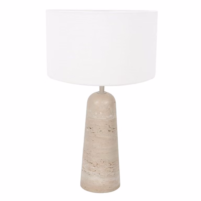 Steinhauer Travino Tafellamp met Marmeren Voet en Witte Kap Ø30cm