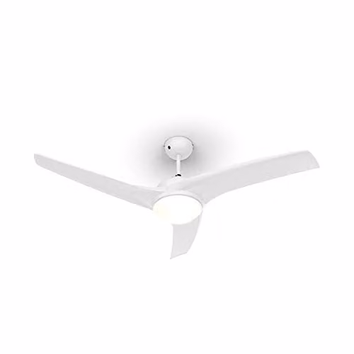 Klarstein Figo plafondventilator met plafondlamp en afstandsbediening, wit, diameter: 132 cm