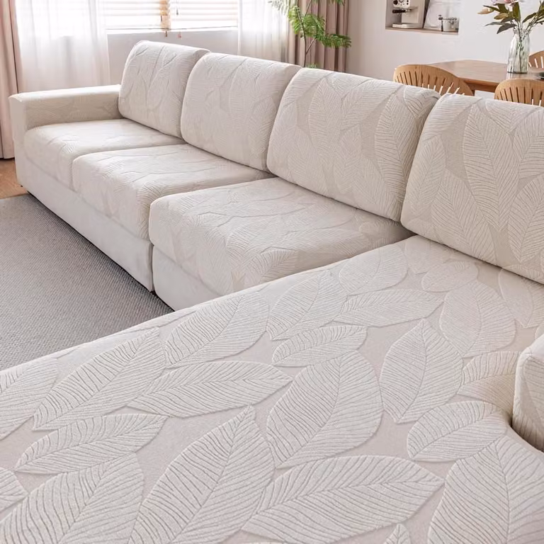 Elastische bankhoes voor 1 zitkussen - Ivory - L