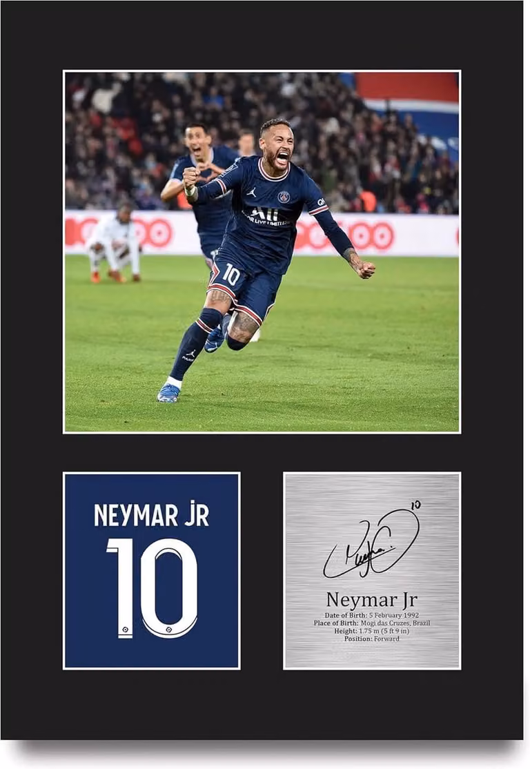 Voetbalfoto met gedrukte handtekening op acryl voor volwassenen, A4 Portret