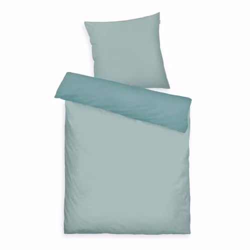 Herding Beddengoed Set Mako-Satijn Groen/Turquoise, 1x Dekbedovertrek 155 x 220 cm en 1x Kussensloop 80 x 80 cm