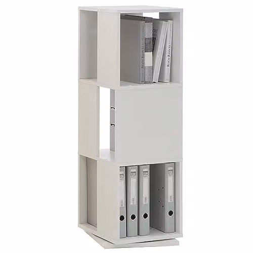 FMD Möbel draaibaar rek wit/geel, B/D/H: 34 x 108 x 34 cm