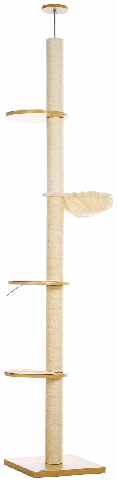 PawHut Krabboom voor katten met verstelbare hoogte, 230-250 cm
