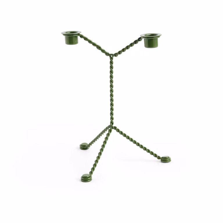 HAY Wire kandelaar Green voor kaarsen en tealights