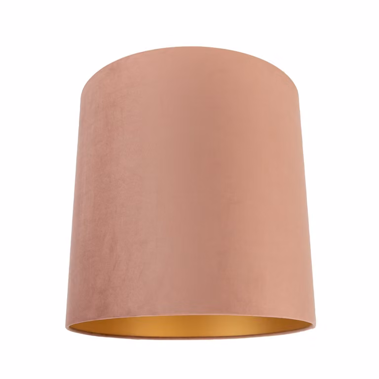 Qazqa Velours lampenkap roze met gouden binnenkant B/D/H: 40 x 40 x 40 cm