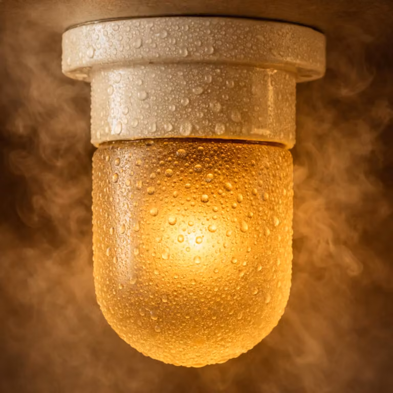 ADAKAT Porselein sauna plafondlamp E27 IP54 met kabelinvoer aan de achterkant