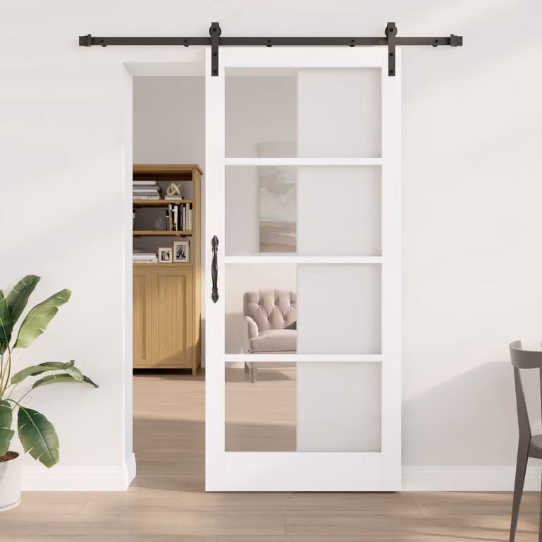 vidaXL Schuifdeur ORKDAL Wit en Zwart B: 93 cm, H: 211 cm