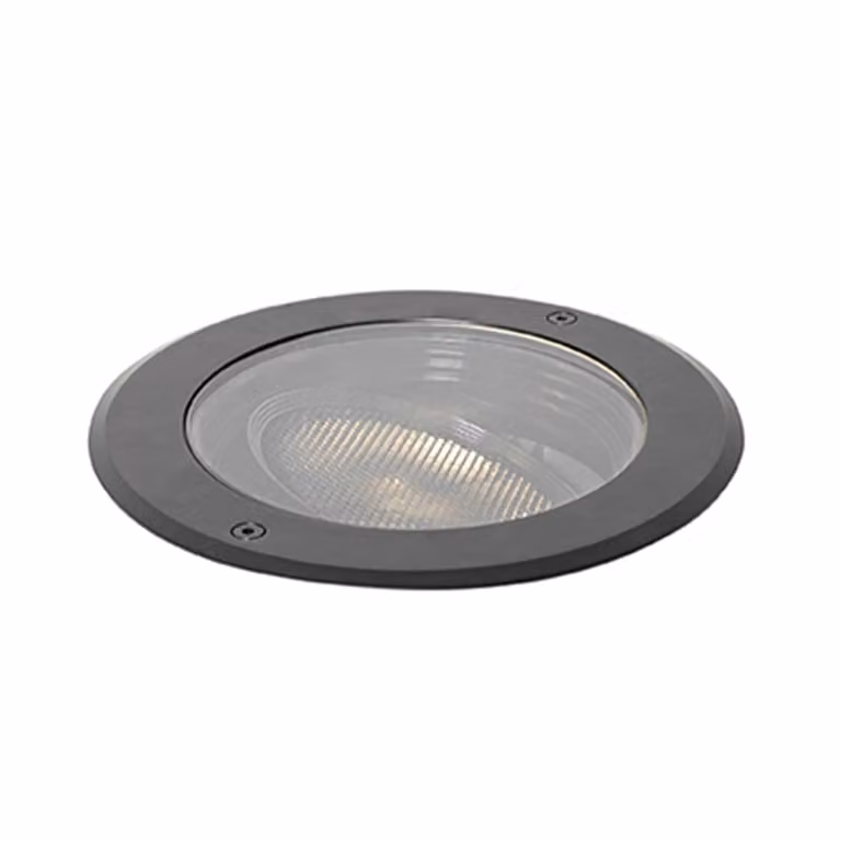 Qazqa Verstelbare Buiten Grondspot Zwart IP65 met Warm Wit Licht