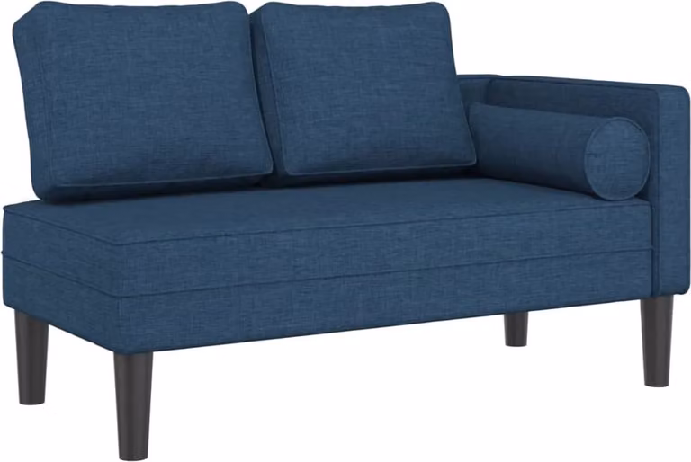 vidaXL Chaise longue met kussens blauw