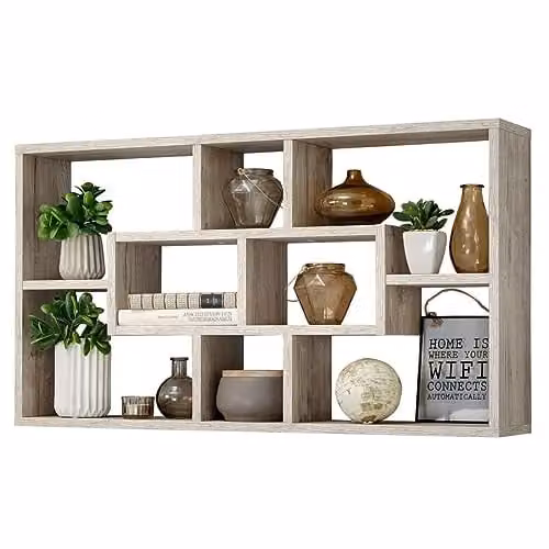 FMD Möbel Wandrek in eikenhout, beige/bruin, B: 85 cm, D: 16 cm, H: 87 cm