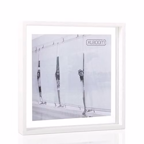 XLBoom Floating Box Fotolijst White - Zwevend houten frame met glas - Wit - 32 x 32 cm