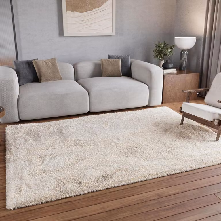 Wit Hoogpolig Tapijt van Polyester voor de Woonkamer