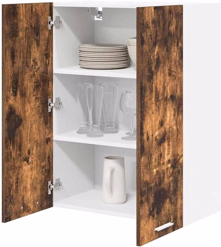 Keukenkast Wandkast in Gerookte Eikenlook - B: 60 cm, D: 31 cm, H: 80 cm