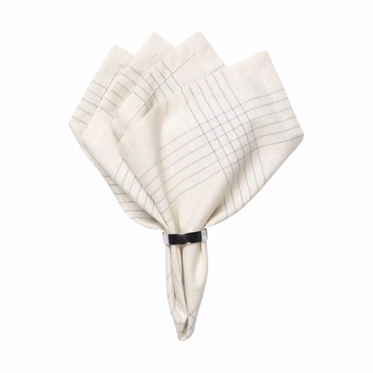 Broste Copenhagen Alice stoffen servet Dusty blue-natural 45 x 45 cm