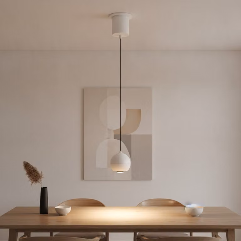 Artdelight Hanglamp Miami Bol Wit Aluminium Ø 10 cm