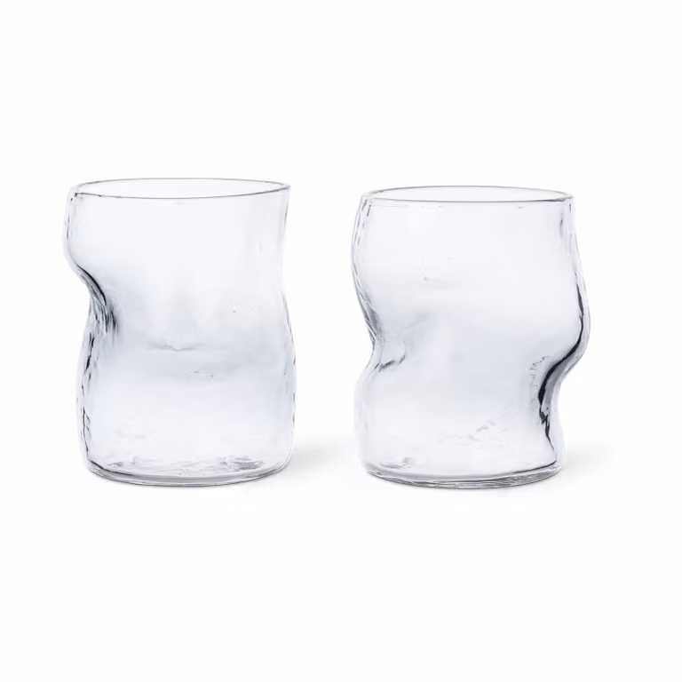 Ferm Living Dimple waterglas 2-pack 27 cl Clear
