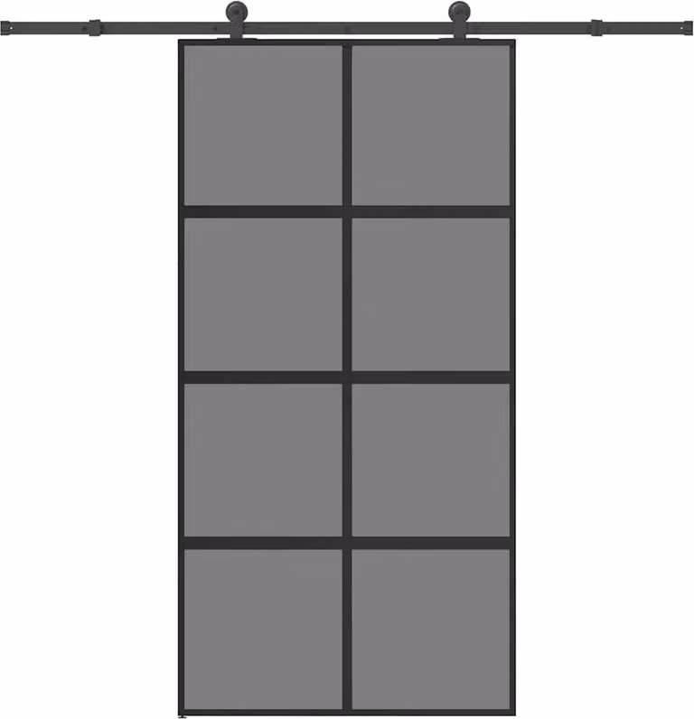vidaXL Schuifdeur met gehard glas en aluminium beslag, 102,5 x 205 cm