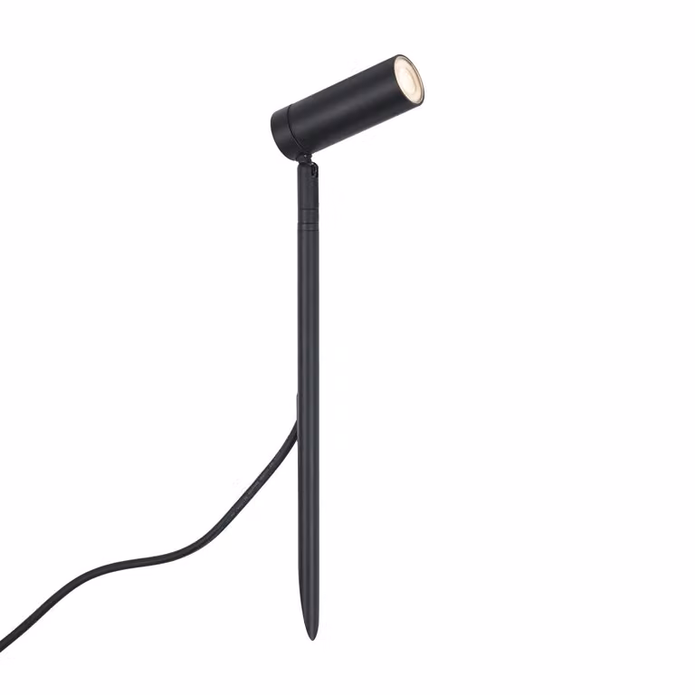 Qazqa Prikspot zwart met LED warm wit, verstelbaar, IP65, 40 cm