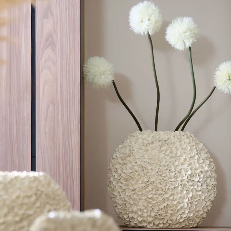 Light & Living Vaas Phylia Ovaal Crème Beige Wit B: 52 cm, D: 23 cm, H: 46,5 cm