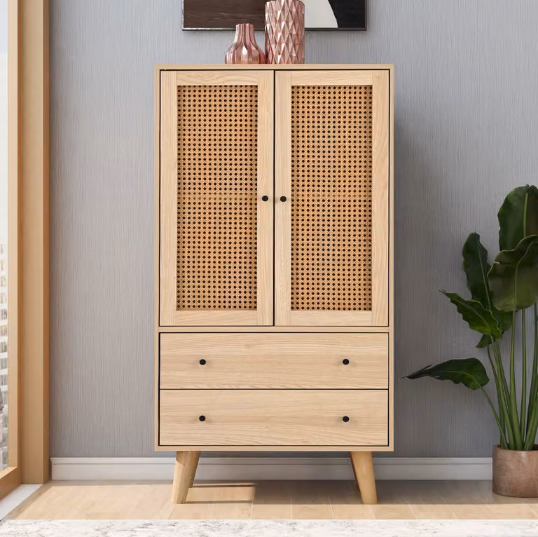 CHICFURN Dressoir met 2 deuren en 2 lades in Eiken, B: 120 cm, D: 40 cm, H: 60 cm
