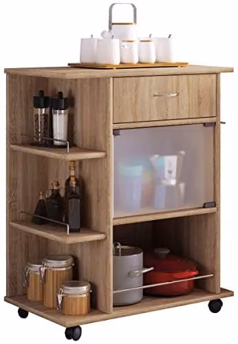 VCM Keukentrolley Pocis met wielen, Sonoma eiken, B/D/H: 80 x 39 x 65 cm