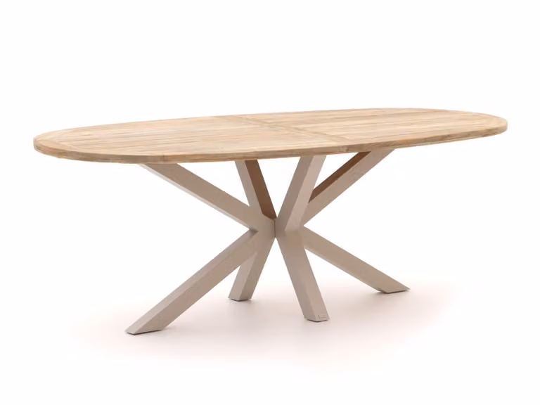 ROUGH Ovaal Tuintafel van Teakhout voor 6 personen, Uitschuifbaar
