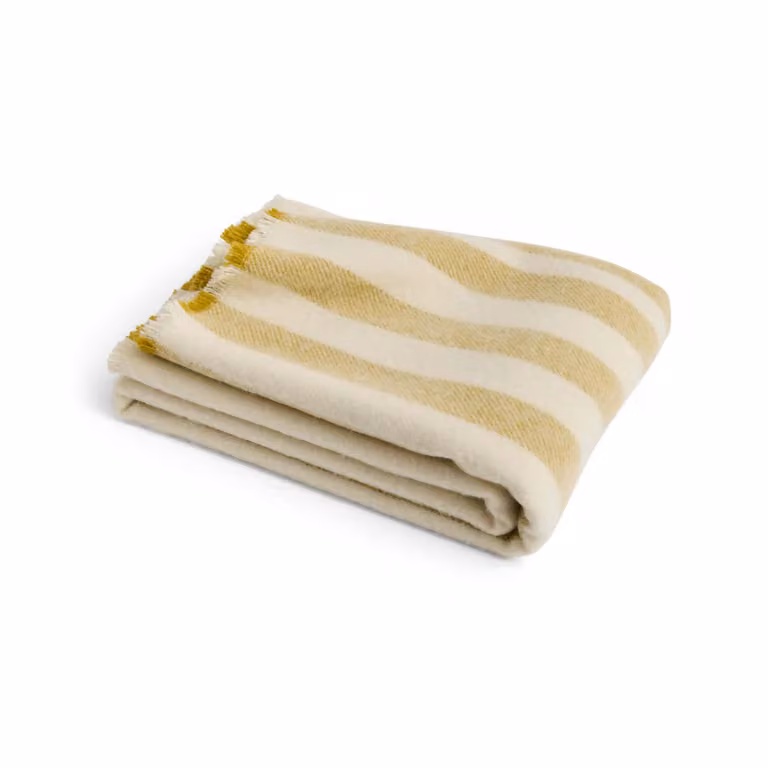 HAY Duo plaid van wol in crème, B/D: 130 x 180 cm