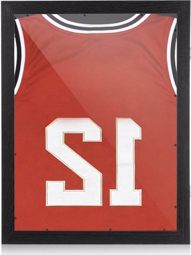 Vitrinekast Sportkleding Houten Schaduwdoos voor Memorabilia - Zwart - B: 45,7 cm, D: 35,5 cm