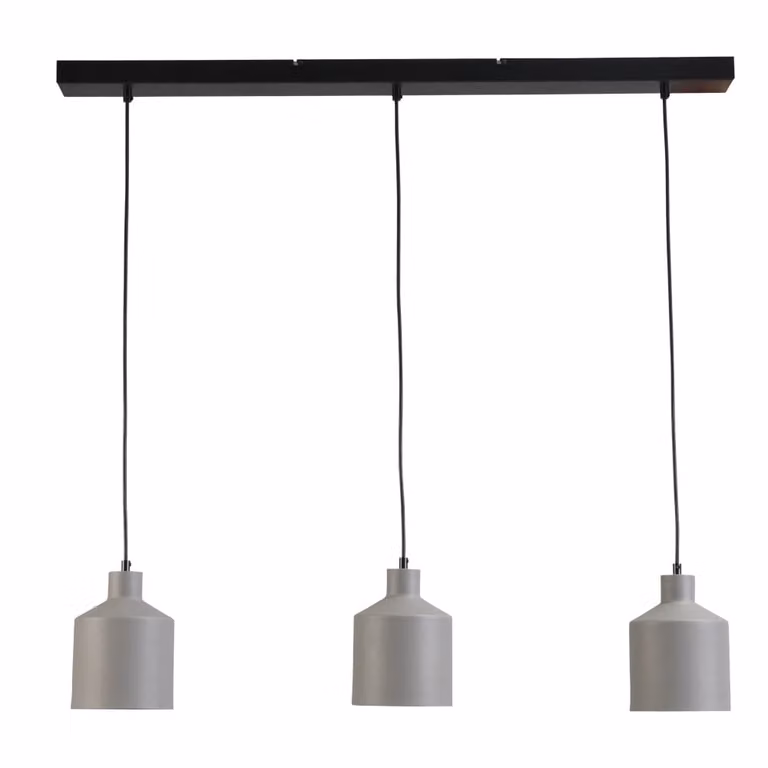 Masterlight Boris Concepto hanglamp voor de eetkamer in zwart en grijs met 3 lampen
