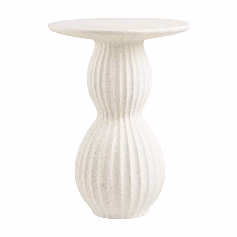 Nest of Nora Bijzettafel rond - Fiberclay - Wit - B: 40 cm, H: 55 cm