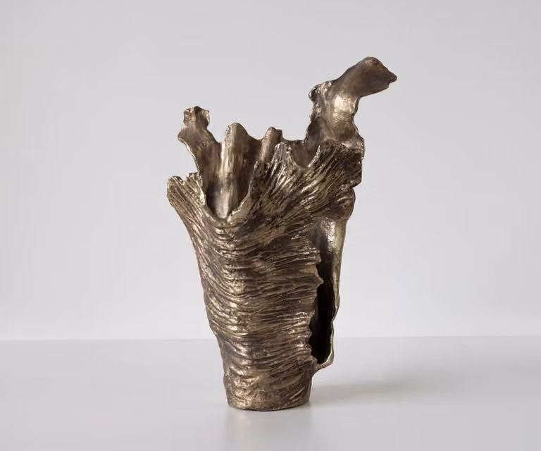 DELIFE Vaas Corallo Handgemaakt Aluminium Oro Antico B: 43 cm, D: 24 cm, H: 61 cm