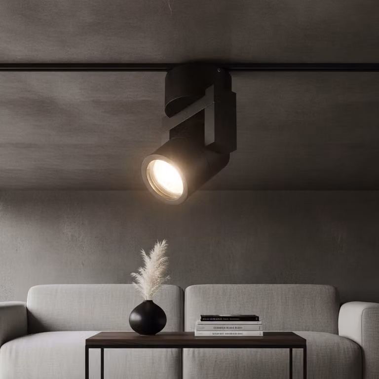 Artdelight Zwarte opbouwspot Single Aluminium Modern Cilinder