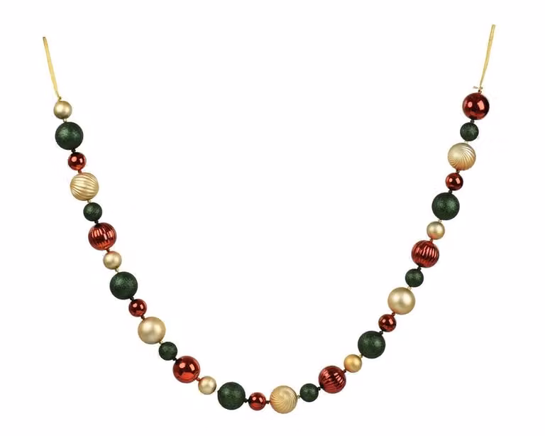 Multicolor kerstballen slinger van 180 cm met ronde kerstdecoratie