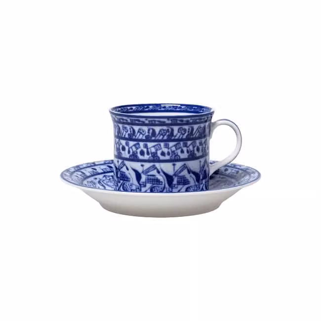 Rörstrand Cobolti koffiekop en schotel, Blauw, 2-delig