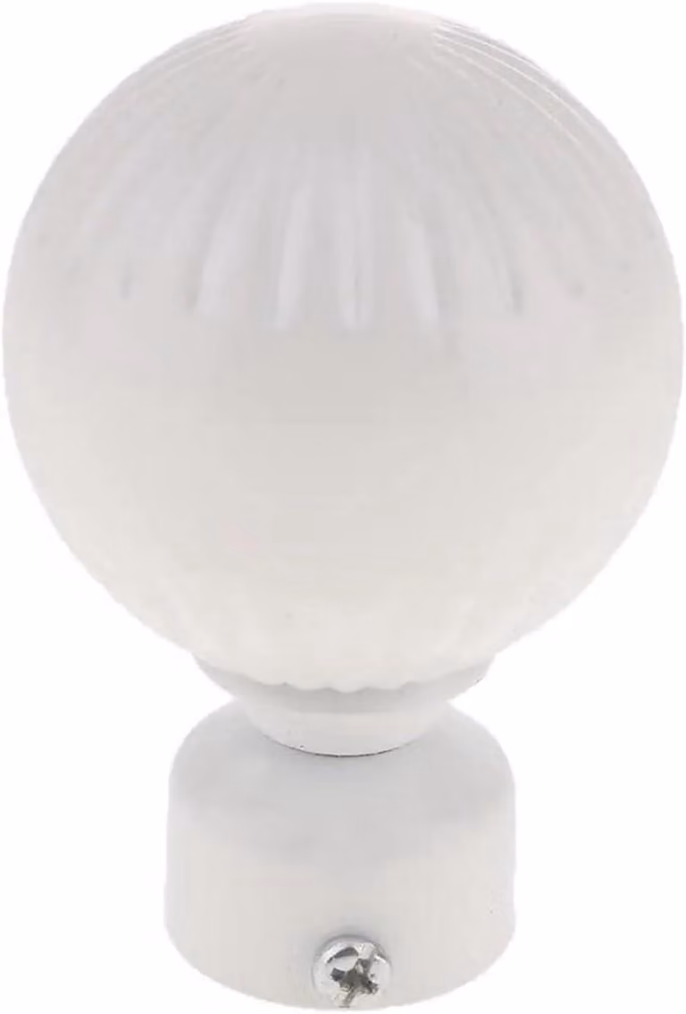 Gordijnroede Eindkappen met Decoratieve Knoppen - 4 Stuks - Zwart en Wit