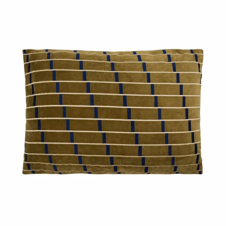 House Doctor sierkussenhoes gestreept katoen en fluweel B: 60 cm, D: 40 cm, Oranje en blauw