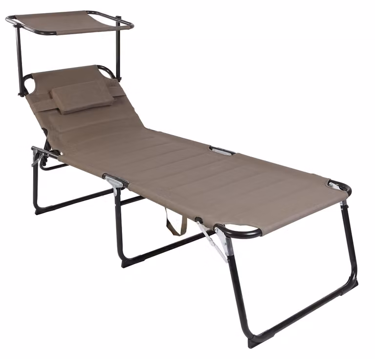 INDA-Exclusiv XXL aluminium tuinstoel met dak in taupe, Breedte: 200 cm, Diepte: 70 cm