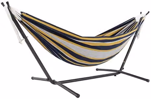 Vivere Dubbele Katoenen Hangmat met Standaard - Serenity - 250 cm
